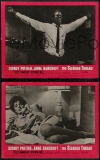8k351 SLENDER THREAD 8 LCs '66 Sidney Poitier keeps Anne Bancroft from committing suicide!