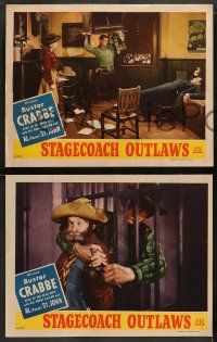 8k517 STAGECOACH OUTLAWS 7 LCs '45 great images of Buster Crabbe & Fuzzy St. John!