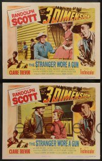 8k576 STRANGER WORE A GUN 6 3D LCs '53 cool images of cowboy Randolph Scott, sexy Claire Trevor!