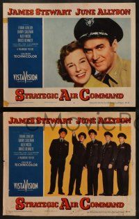 8k392 STRATEGIC AIR COMMAND 8 LCs '55 romantic images of pilot James Stewart & June Allyson!