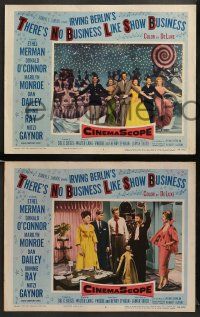 8k816 THERE'S NO BUSINESS LIKE SHOW BUSINESS 3 LCs '54 Marilyn Monroe with O'Connor, Ray & Gaynor!