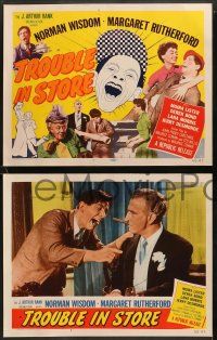 8k438 TROUBLE IN STORE 8 LCs '55 Margaret Rutherford, Norman Wisdom, clown prince of the screen!