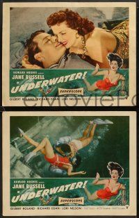 8k449 UNDERWATER 8 LCs '55 Howard Hughes, sexiest skin diver Jane Russell, Gilbert Roland!