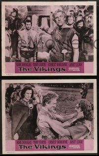 8k457 VIKINGS 8 LCs R60s Kirk Douglas, Tony Curtis, sexy Janet Leigh, directed by Richard Fleischer