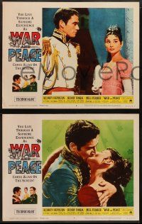 8k460 WAR & PEACE 8 LCs R63 art of Audrey Hepburn, Henry Fonda & Mel Ferrer, Leo Tolstoy epic!