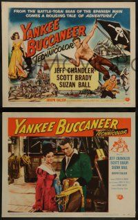 8k477 YANKEE BUCCANEER 8 LCs '52 great images of pirate Jeff Chandler & sexy Suzan Ball!