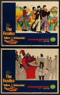 8k831 YELLOW SUBMARINE 3 LCs '68 psychedelic cartoon images of Beatles John, Paul, Ringo & George!