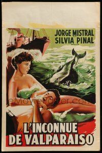 8m030 CABO DE HORNOS Belgian '57 Emilio Gaete, sexy art of beach romance, whaling, different!