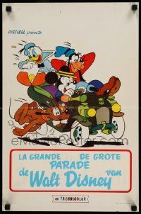 8m061 DISNEY FANTAISIES '61 Belgian '61 Mickey Mouse, Donald Duck, Goofy, and Pluto in car!