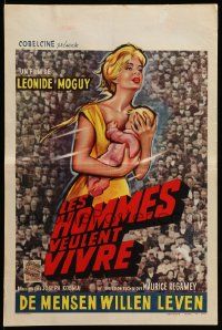 8m148 MAN WANTS TO LIVE Belgian '62 Leonide Moguy's Les hommes veulent vivre, Jacqueline Huet!