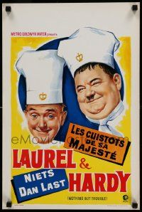 8m173 NOTHING BUT TROUBLE Belgian R60s different art of chefs Stan Laurel & Oliver Hardy!