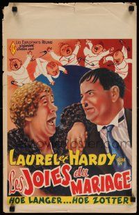 8m237 TWICE TWO Belgian R50s wacky art of Stan Laurel & Oliver Hardy, Hal Roach