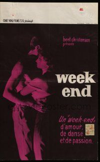 8m246 WEEKEND Belgian '62 Palle Kjaerulff-Schmidt, young lovers embrace, Danish orgy film!