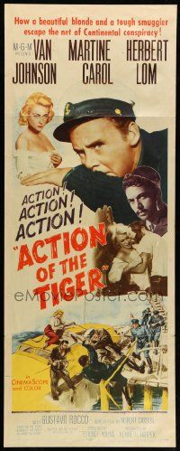 8m537 ACTION OF THE TIGER insert '57 Van Johnson & Martine Carol try to escape conspiracy!