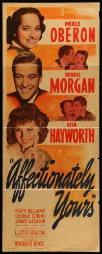 8m539 AFFECTIONATELY YOURS insert '41 Rita Hayworth, Merle Oberon, Dennis Morgan & Ralph Bellamy!