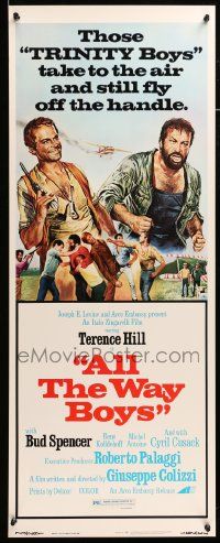 8m544 ALL THE WAY BOYS insert '73 cool artwork of Terence Hill & Bud Spencer, the Trinity boys!