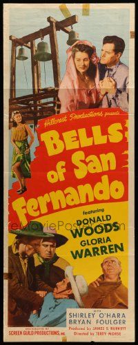 8m568 BELLS OF SAN FERNANDO insert '47 Donald Woods, sexy Gloria Warren, gold, romance, oppression