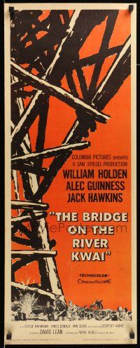 8m589 BRIDGE ON THE RIVER KWAI insert '58 William Holden, Alec Guinness, David Lean WWII classic!