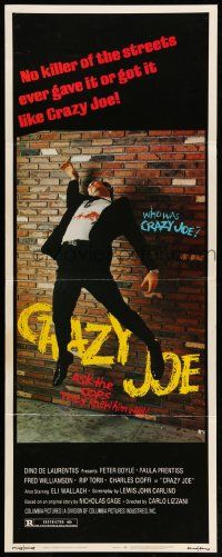 8m619 CRAZY JOE insert '74 wacky image of Peter Boyle as mafioso Joey Gallo!
