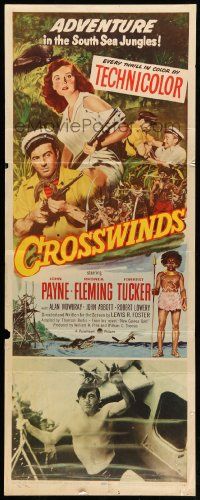 8m623 CROSSWINDS insert '51 John Payne & Rhonda Fleming are hunting for South Sea gold!
