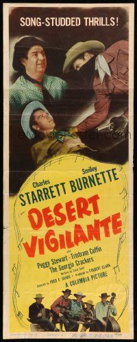8m634 DESERT VIGILANTE insert '49 Charles Starrett as the Durango Kid & Smiley Burnette!