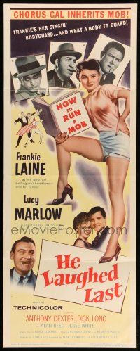8m691 HE LAUGHED LAST insert '56 Blake Edwards, she's the mob czarina who's gonna slay you!