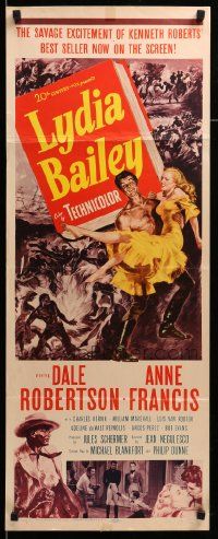 8m784 LYDIA BAILEY insert '52 artwork of Dale Robertson & sexy Anne Francis!