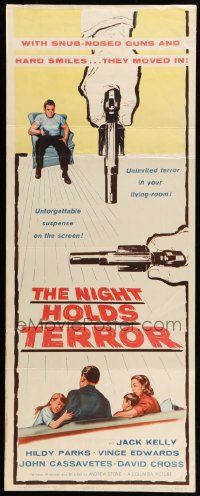 8m836 NIGHT HOLDS TERROR style A insert '55 Jack Kelly, cool artwork of guns!