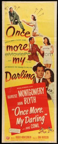 8m847 ONCE MORE MY DARLING insert '49 man about town Robert Montgomery meets sexy Ann Blyth!