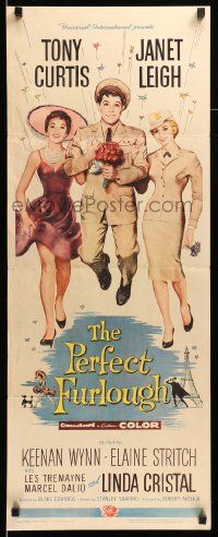 8m865 PERFECT FURLOUGH insert '58 great artwork of Tony Curtis in uniform with Janet Leigh!