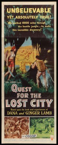8m880 QUEST FOR THE LOST CITY insert '54 2 alone hacking through 100 miles of hostile Mayan jungle