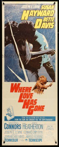 8m986 WHERE LOVE HAS GONE insert '64 Susan Hayward, Bette Davis, trashy Harold Robbins!