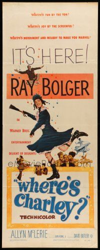 8m988 WHERE'S CHARLEY insert '52 great artwork of wacky cross-dressing Ray Bolger!