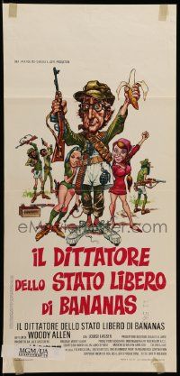 8m271 BANANAS Italian locandina '71 great artwork of Woody Allen by E.C. Comics artist Jack Davis!