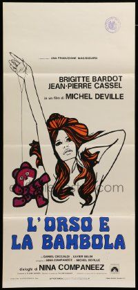 8m274 BEAR & THE DOLL Italian locandina '70 L'Ours et la Poupee, sexy Brigitte Bardot by DeRossi!