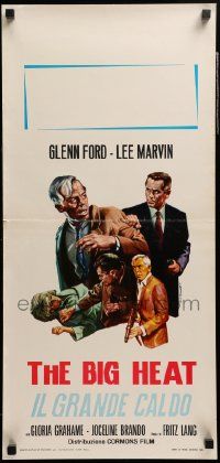 8m278 BIG HEAT Italian locandina R68 Tarantelli art of Glenn Ford & Lee Marvin, Fritz Lang!
