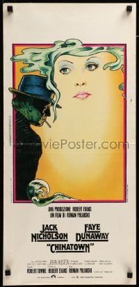 8m298 CHINATOWN Italian locandina '74 art of Jack Nicholson & Faye Dunaway by Pearsall, Polanski