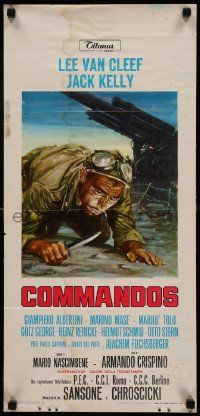 8m305 COMMANDOS Italian locandina '72 Lee Van Cleef, Jack Kelly, WWII, different artwork!