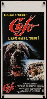 8m311 CUJO Italian locandina '83 Stephen King, different Sciotti art of killer dog & bloody car!