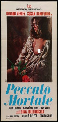 8m412 LONELY WOMAN Italian locandina '74 Gina Lollobrigida, art by Luciano 'Luca' Crovato!