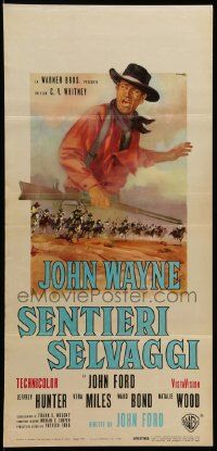 8m473 SEARCHERS Italian locandina R63 different art of John Wayne in Monument Valley by Ciriello!
