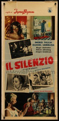 8m479 SILENCE Italian locandina '64 Ingmar Bergman's Tystnaden, Gunnel Lindblom!