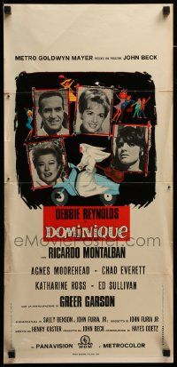 8m482 SINGING NUN Italian locandina '66 great artwork of Debbie Reynolds with guitar riding Vespa!