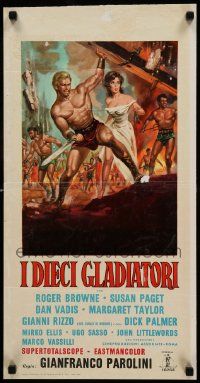 8m493 TEN GLADIATORS Italian locandina R64 I Dieci Gladiatori, sword & sandal art by Mos!