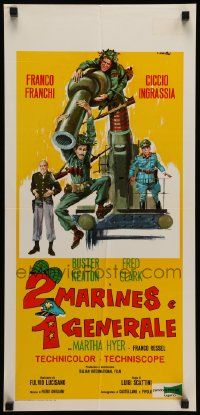 8m519 WAR ITALIAN STYLE Italian locandina '66 Ciriello art of Nazi Buster Keaton, Franco & Ciccio!