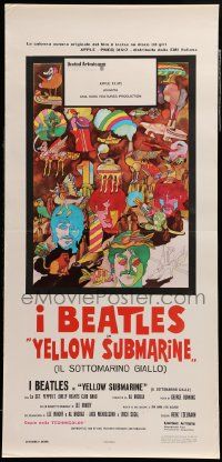8m528 YELLOW SUBMARINE Italian locandina R70s psychedelic art, Beatles John, Paul, Ringo & George!