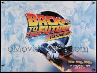 8p646 BACK TO THE FUTURE FUTURE DAY DS British quad '15 Michael J. Fox, Lloyd, Thompson, Glover!