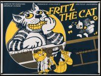 8p663 FRITZ THE CAT British quad '72 Ralph Bakshi sex cartoon, he's x-rated and animated!