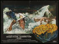 8p665 GOLD British quad '74 completely different art of miner Roger Moore!