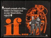 8p670 IF British quad '69 introducing Malcolm McDowell, grenade art, directed by Lindsay Anderson
